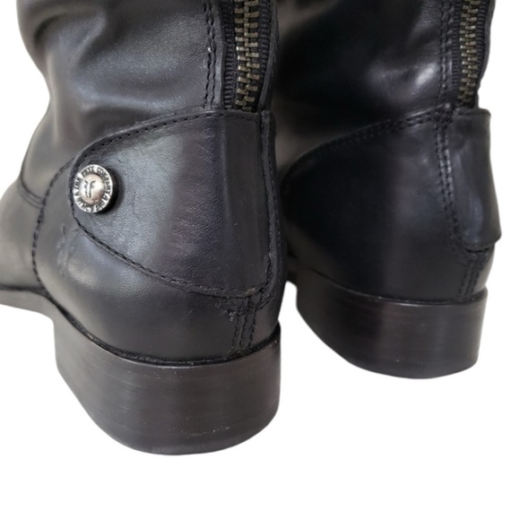 FRYE Melissa Button / Zip Back Leather Boots in Classic Black Size 6.5 - Picture 5 of 7